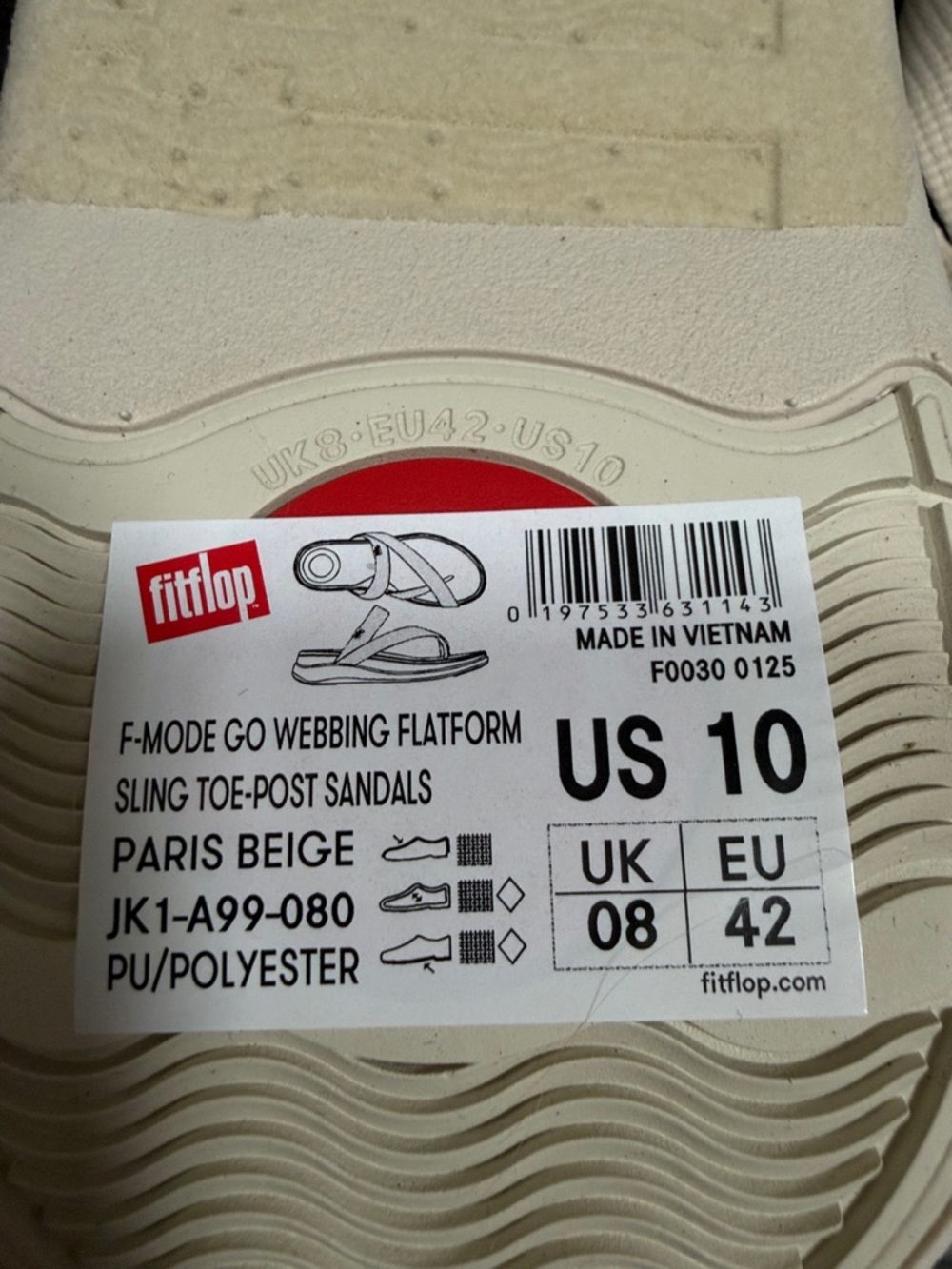 Fitflop Women's Neutral Cream Textured Strap Sandal - Picture 2 of 4